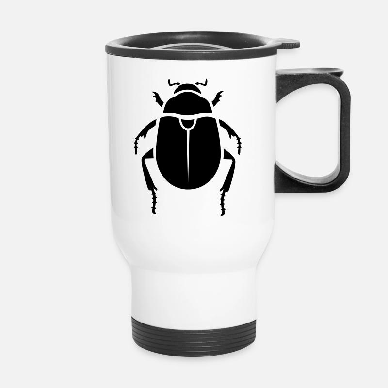 Insect - leaf beetle - Thermal mug with handle - white