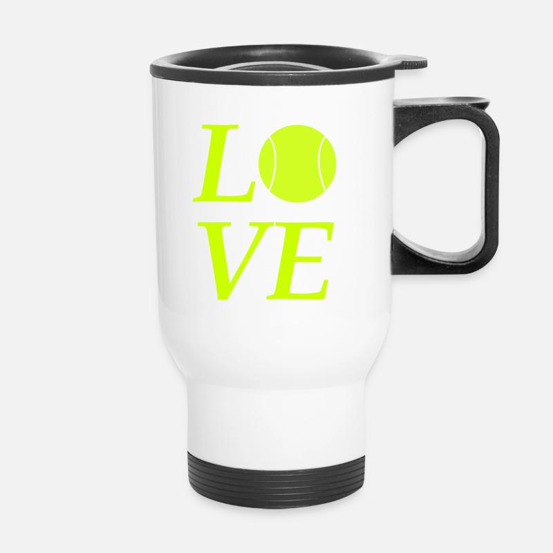 Love Tennis - Thermobecher mit Tragegriff - Weiß