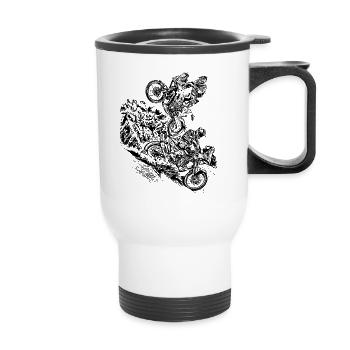 Raid de rallye - Tasse isotherme avec poignée - blanc - Devant