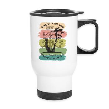 Kiteboard Kiteboard Kitesurf cadeau de Kitesurf - Tasse isotherme avec poignée - blanc - Devant