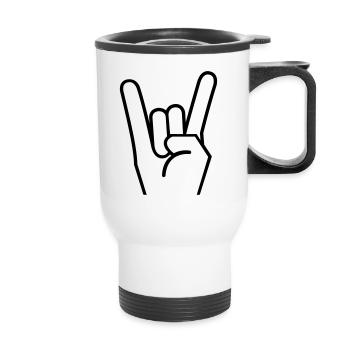 Rock hand - Thermobecher mit Tragegriff - Weiß - Vorne