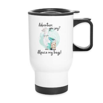 Alpaca my bags - Thermal mug with handle - white - Front