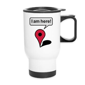 I am here! Google Maps - Thermobecher mit Tragegriff - Weiß - Vorne