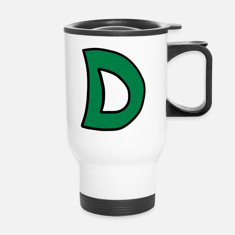 Buchstabe D Comic Cartoon - Thermobecher mit Tragegriff - Weiß
