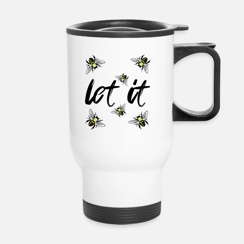 let it be - Thermal mug with handle - white