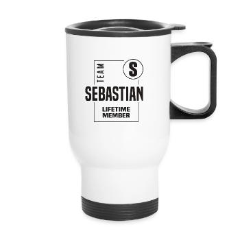 Sebastian - Thermal mug with handle - white - Front