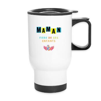 Mum proud of her children - Thermal mug with handle - white - Front