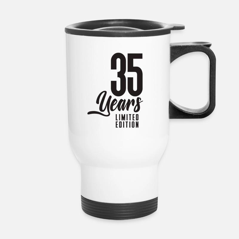 35. Geburtstag - Thermobecher mit Tragegriff - Weiß