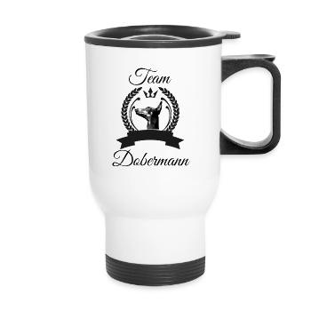 Team Dobermann kup - Tasse isotherme avec poignée - blanc - Devant