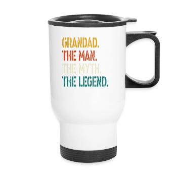 Grand-père L’homme Le mythe La légende T-shirt - Tasse isotherme avec poignée - blanc - Devant