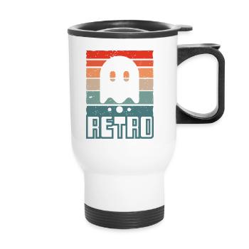 Retro Gaming Geist Videospiele Gamer Zocker Arcade - Thermobecher mit Tragegriff - Weiß - Vorne