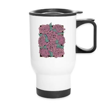 Roses - Tasse isotherme avec poignée - blanc - Devant