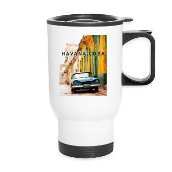 Oldtimer, Havana Cuba - Thermobecher mit Tragegriff - Weiß - Vorne