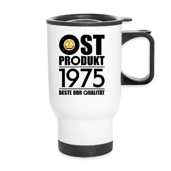 51. GEBURTSTAG OSSI OSTPRODUKT 1975 DDR - Thermobecher mit Tragegriff - Weiß - Vorne