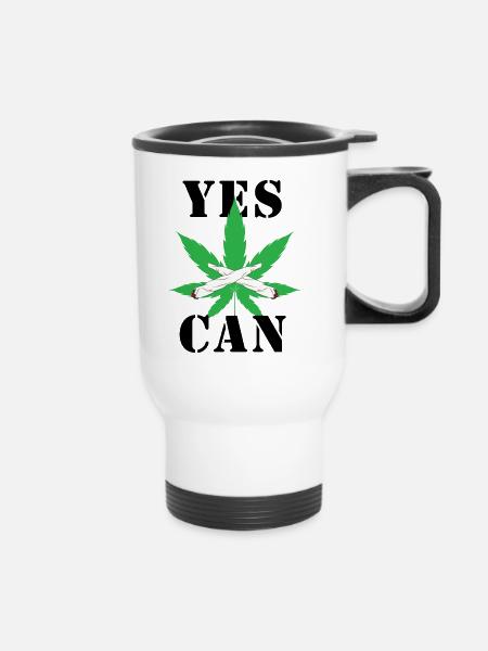 Cannabis-Crew 01 - Thermobecher mit Tragegriff - Weiß