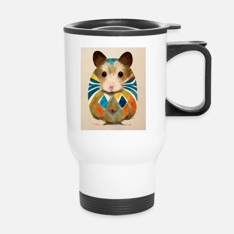 Résumé du hamster - Tasse isotherme avec poignée - blanc