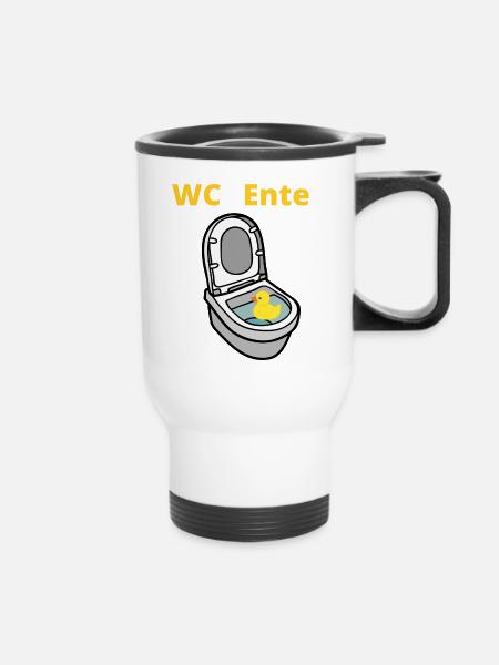 WC Ente - Thermobecher mit Tragegriff - Weiß