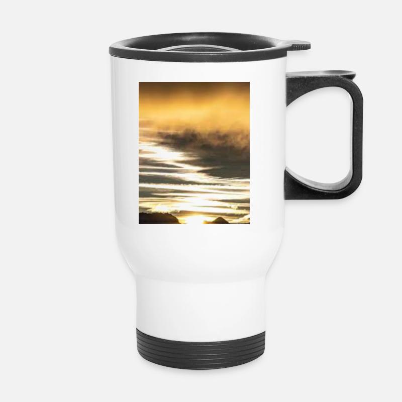 Sonnenaufgang - Thermobecher mit Tragegriff - Weiß