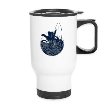 Sunny Beach Rock n Roll - OCENBLUE COLLECTION - Thermobecher mit Tragegriff - Weiß - Vorne