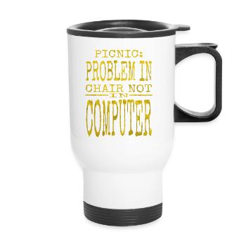 Hacking Computer Codes Programming Funny Quote - Thermal mug with handle - white - Front