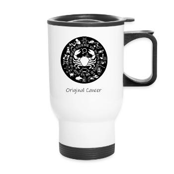 Zodiac sign Cancer 001 black - Thermal mug with handle - white - Front