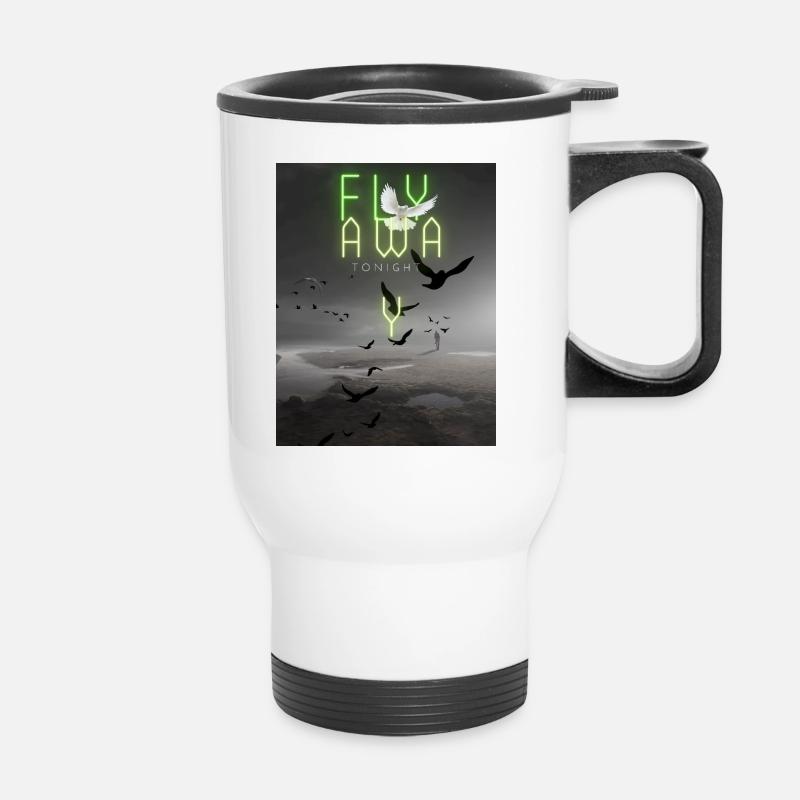 FLY AWAYDesign - Thermobecher mit Tragegriff - Weiß
