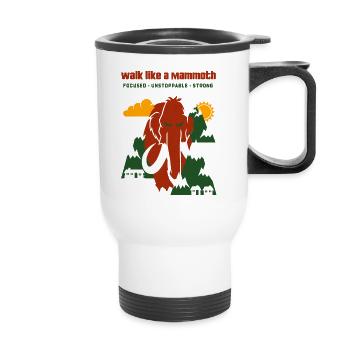 Walk Like A Mammoth - Thermobecher mit Tragegriff - Weiß - Vorne