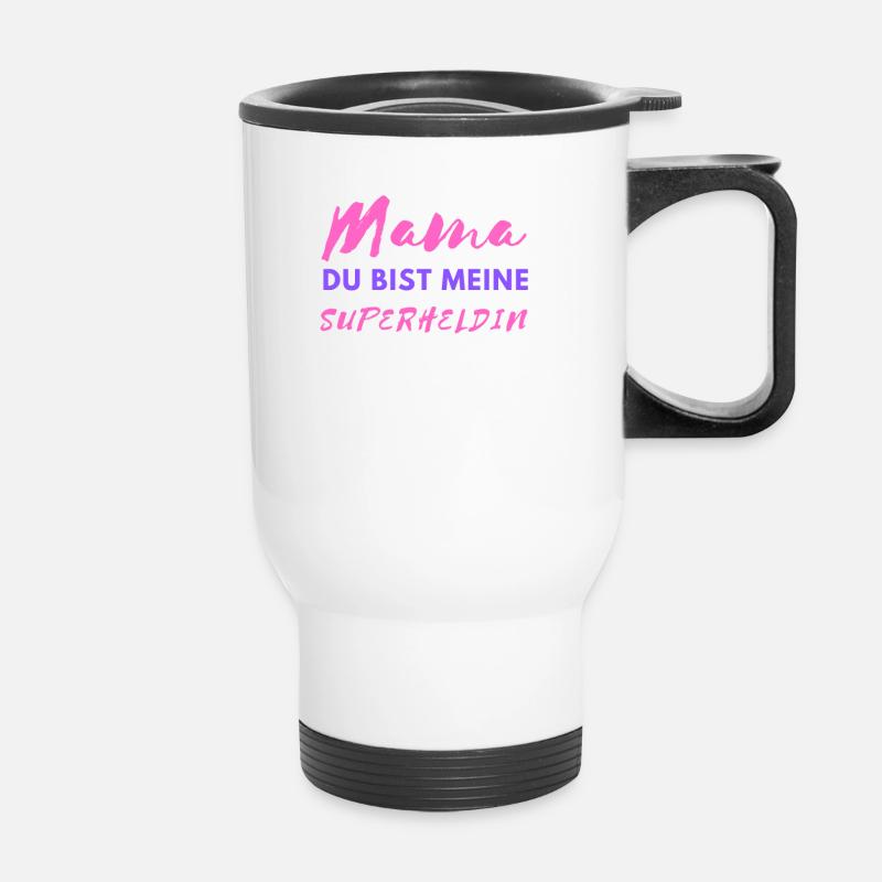 MAMA du bist meine Superheldin - Thermobecher mit Tragegriff - Weiß