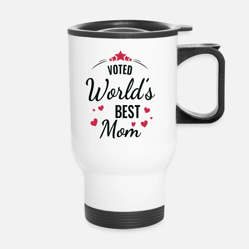 Voted Best Mom Heart Design - Thermal mug with handle - white