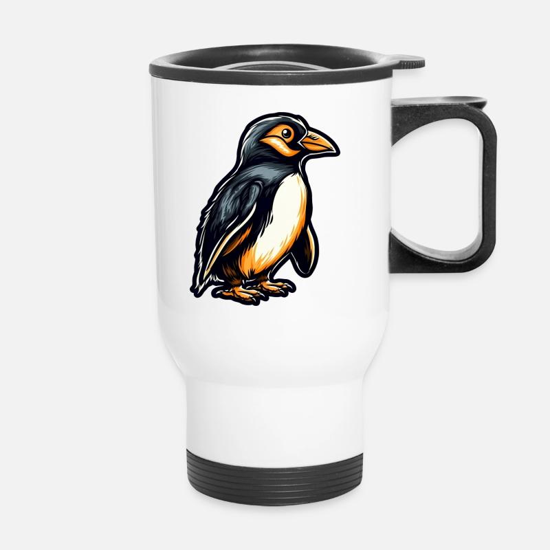 Pinguin - Thermobecher mit Tragegriff - Weiß