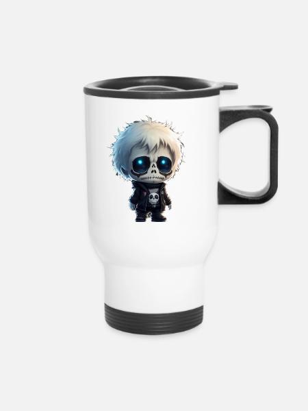 Little cool Skeleton - Thermobecher mit Tragegriff - Weiß