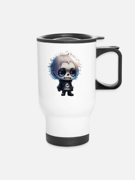 Little cool Skeleton - Thermobecher mit Tragegriff - Weiß