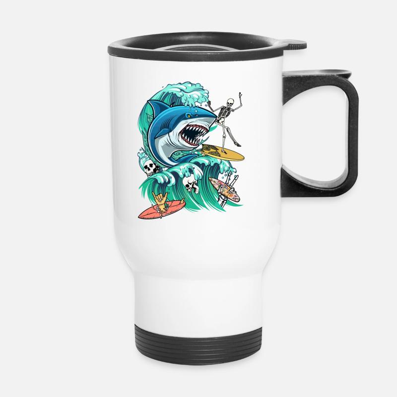 Feeding frenzy - Thermal mug with handle - white