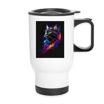Galaxie de chat - Tasse isotherme avec poignée - blanc - Devant