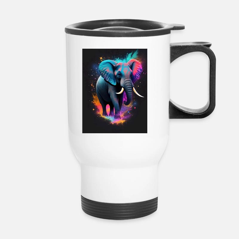 Galaxie de l’éléphant - Tasse isotherme avec poignée - blanc