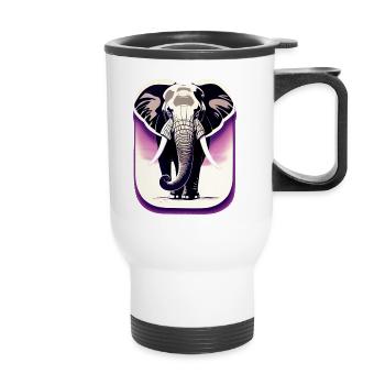 La sagesse éternelle de l’éléphant - Tasse isotherme avec poignée - blanc - Devant