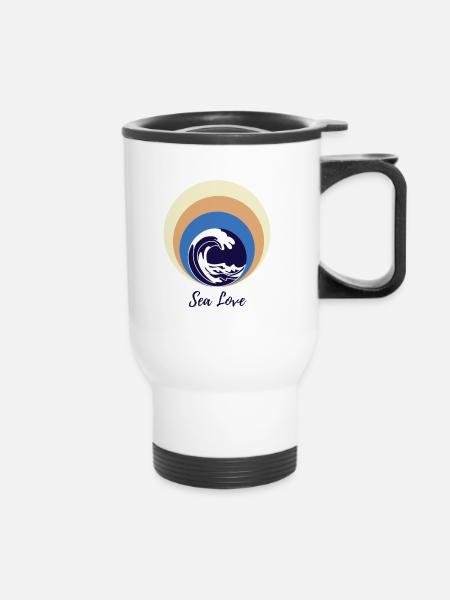 Sea Love - Thermobecher mit Tragegriff - Weiß