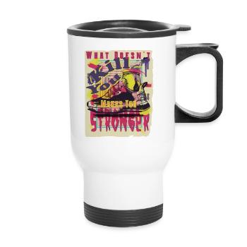 Ce qui ne vous tue pas vous rend plus fort - Kraft - Tasse isotherme avec poignée - blanc - Devant