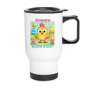 Petit coq de Pâques - Tasse isotherme avec poignée - blanc - Devant