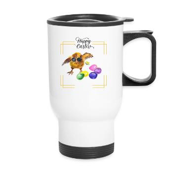 Fröhliche Ostern - Thermobecher mit Tragegriff - Weiß - Vorne