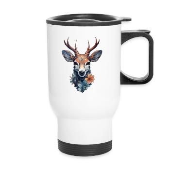 Chevreuils jeunes - Tasse isotherme avec poignée - blanc - Devant