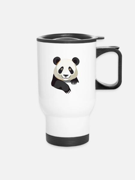 Niedlicher Panda - Thermobecher mit Tragegriff - Weiß