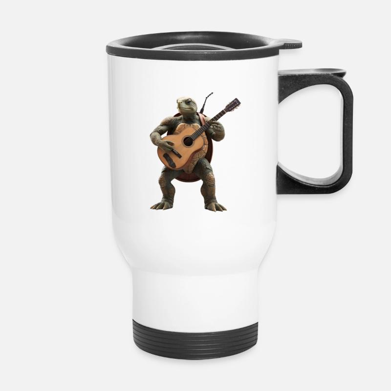 Turtle Guitar - Thermal mug with handle - white