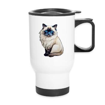 Ragdoll-Katze - Thermobecher mit Tragegriff - Weiß - Vorne