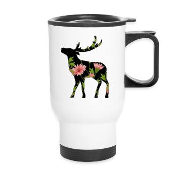 Deer - Thermal mug with handle - white - Front