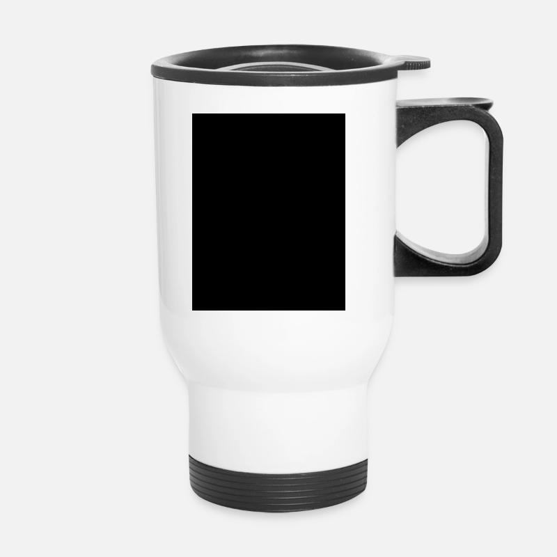 schwarz - Thermobecher mit Tragegriff - Weiß