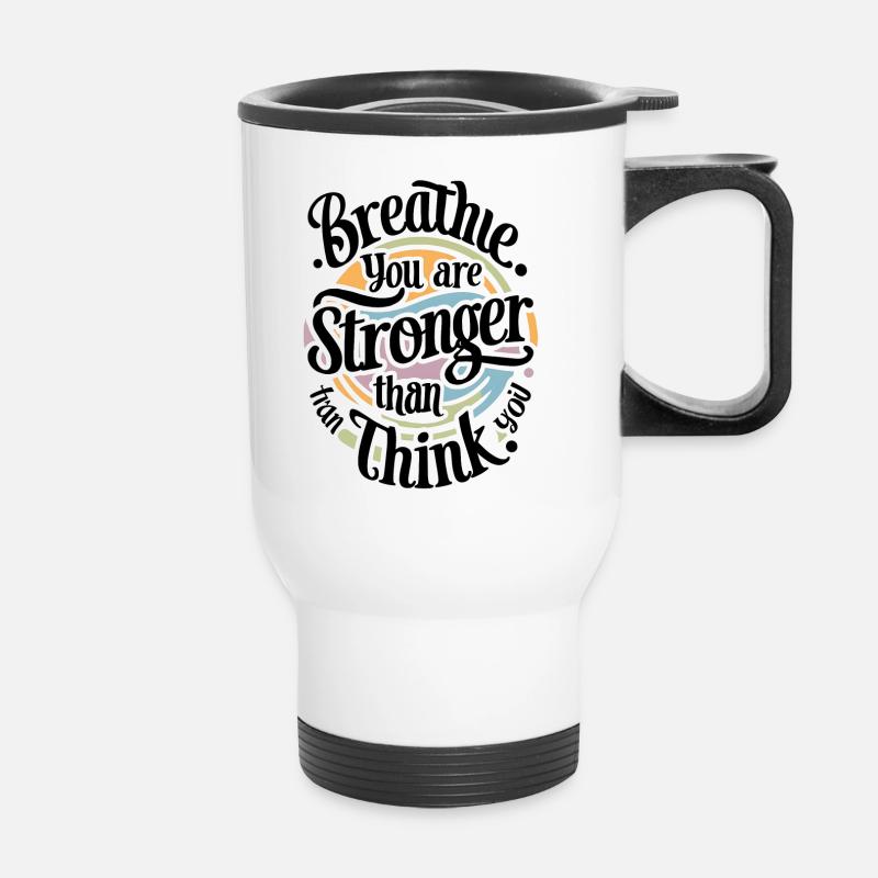 Inspirational Wisdom Typography - Thermal mug with handle - white