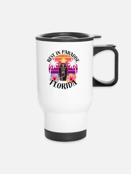 Florida RIP Sarkasmus - Thermobecher mit Tragegriff - Weiß