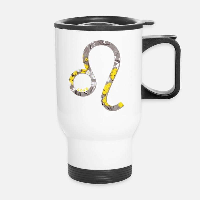 Zodiac sign Leo e 40 - Thermal mug with handle - white