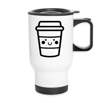 Mug de café - Tasse isotherme avec poignée - blanc - Devant